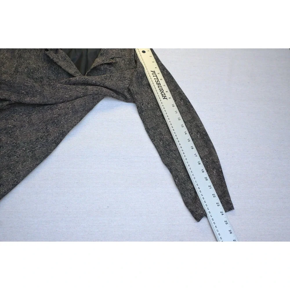 Vintage 90s Sag Harbor Womens 14 Shirt Jacket Grey Black Cream Fleck Lined Soft